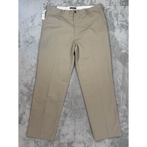 Dockers Khakis Mens 38x34 Beige Easy Khaki Classic Fit Tapered Flat Front